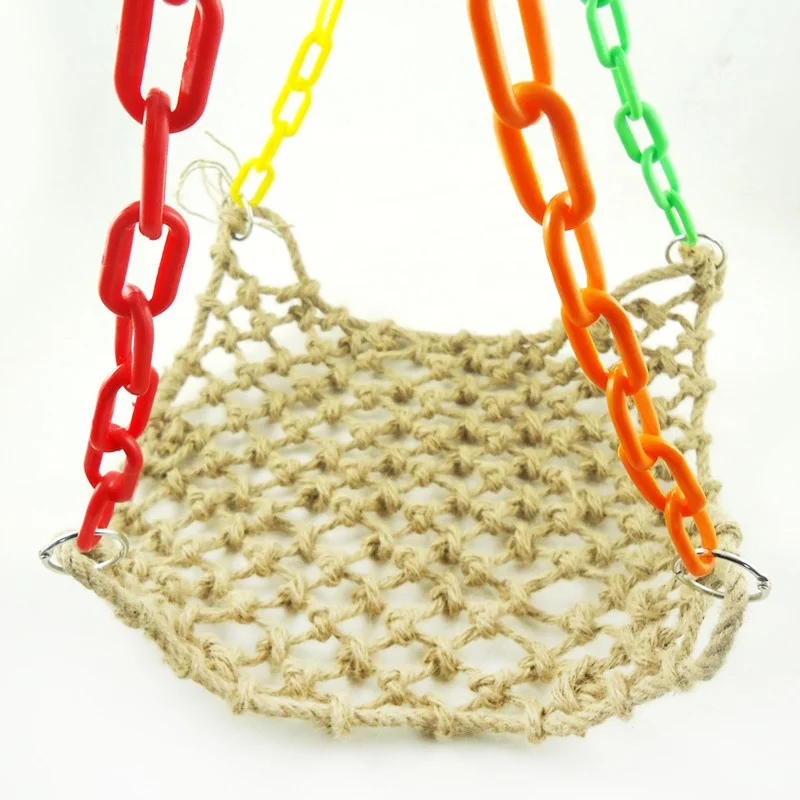 
Parrot Bird Toys Hanging Hemp Rope Hammock Swing 