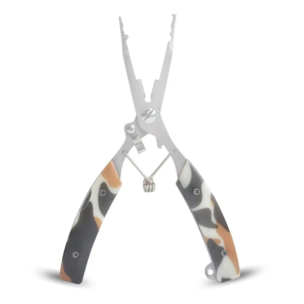 Wholesale product new arrival  stainless steel fishing pliers fishing tools scissors with camouflage handle