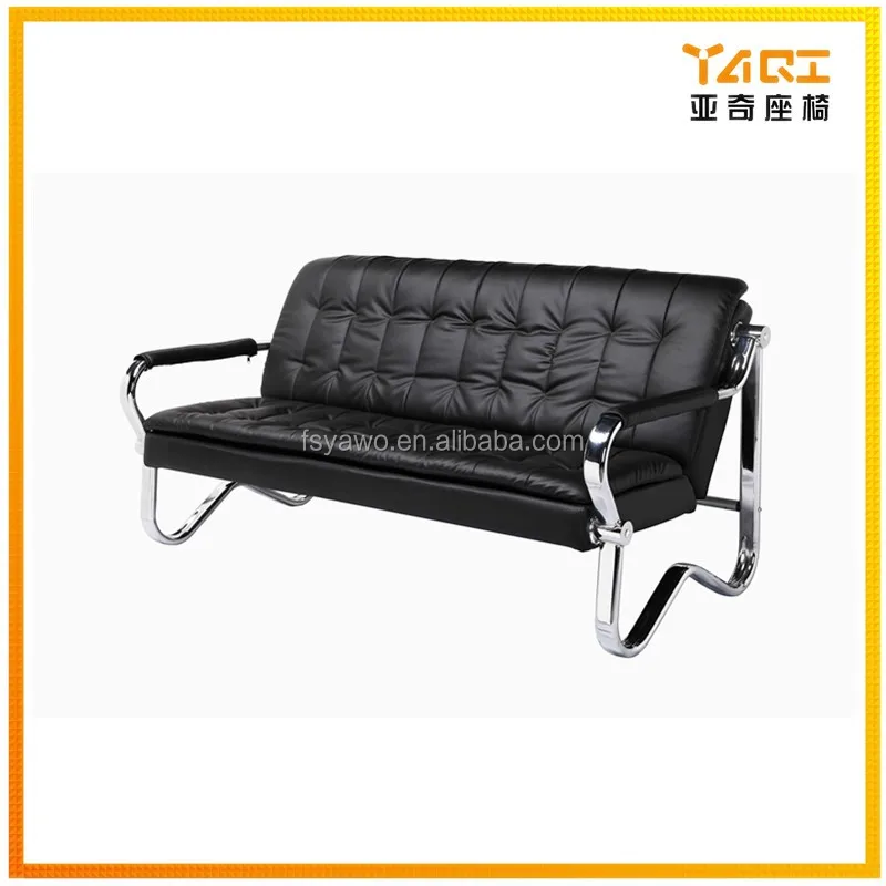 1 + 1 + 3 Полностью сбить Упаковка отдыха дома используется хромированные ноги кожаные подушки офисный диван дизайн YA-S322A