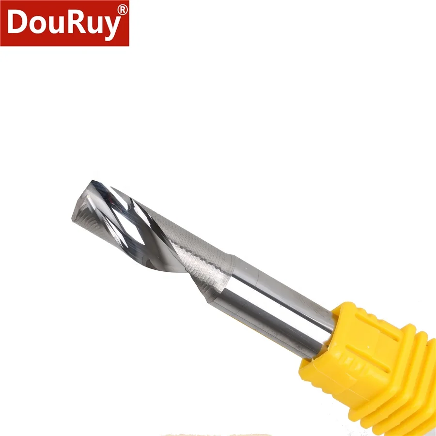 DouRuy 3.175\ 4\5\ 6\ 8\10\12mm 1 Flute Spiral Cutter router bit CNC end mill milling cutter tugster steel router bits  Aluminum