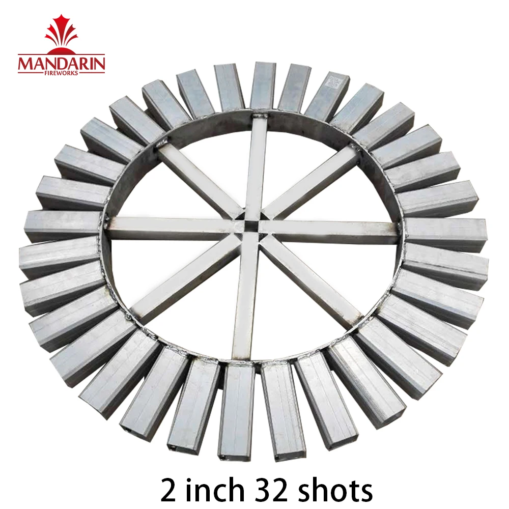 Stock 2 ' inch 32 single shots aluminium metal display fireworks racks