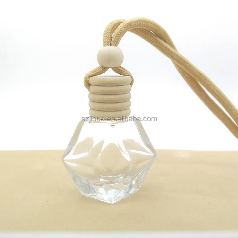 Wholesale High Quality 10ml Hanging  Air Freshener Car Perfume bottles with Wooden lid