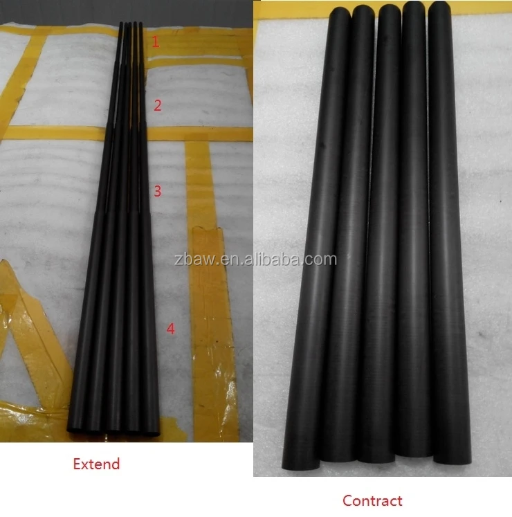 fishing rod type chamfered carbon fiber tube pole price