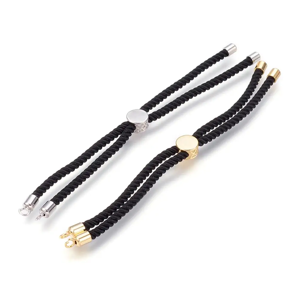 PandaHall сохранить цвет с латунным покрытием цепи удлинитель браслета материалы черный шнур цепи