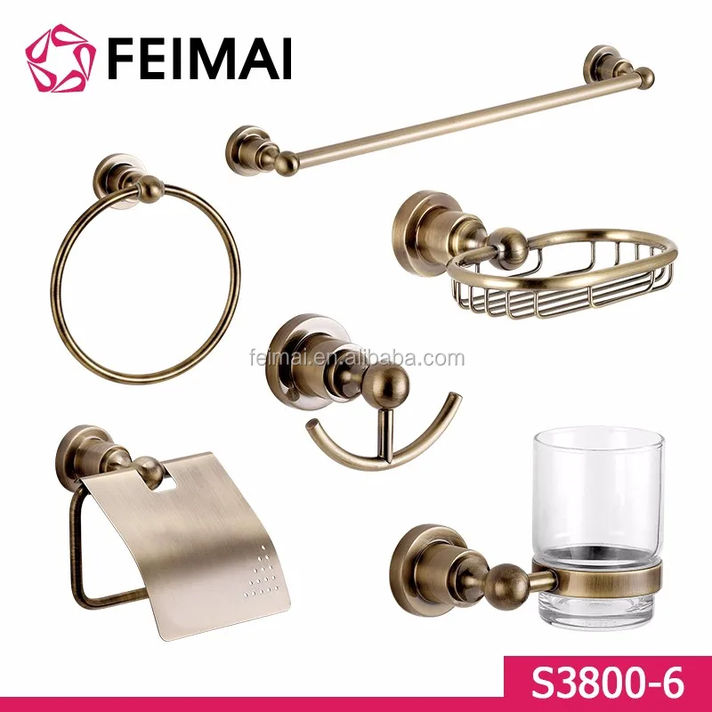 
Hotel Bathroom Accessories Brass Antique Bronze Finished Bath Hardware Sets 