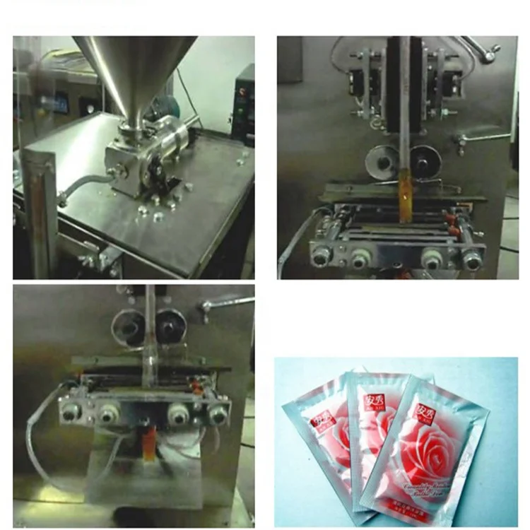 commercial automatic tahini/water/sugar/bamboo/paste sauce sachet filling packing machine