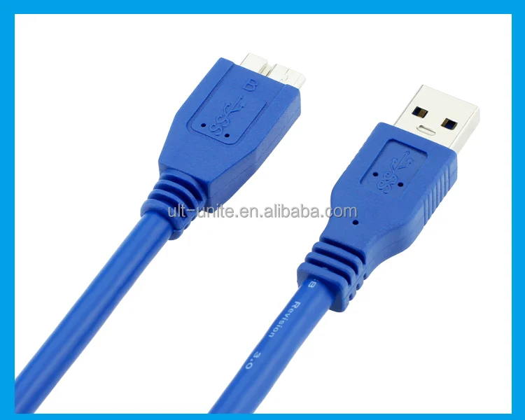 USB3.0 Male to MicroB Male Cable Blue OD=6.0mm L=3.0m