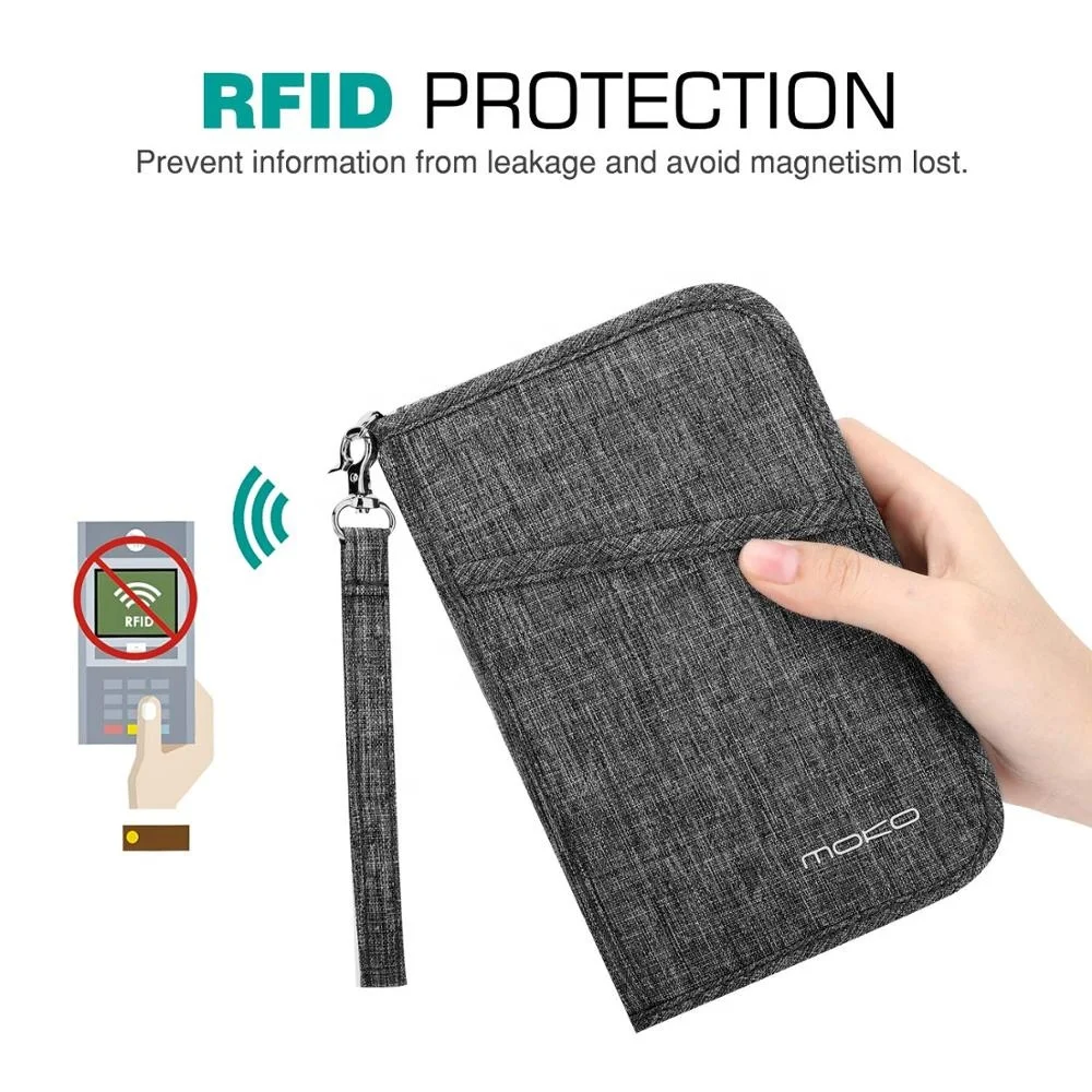 Дорожный кошелек MoKo держатель для паспорта RFID-блокировка органайзер документов мужчин и