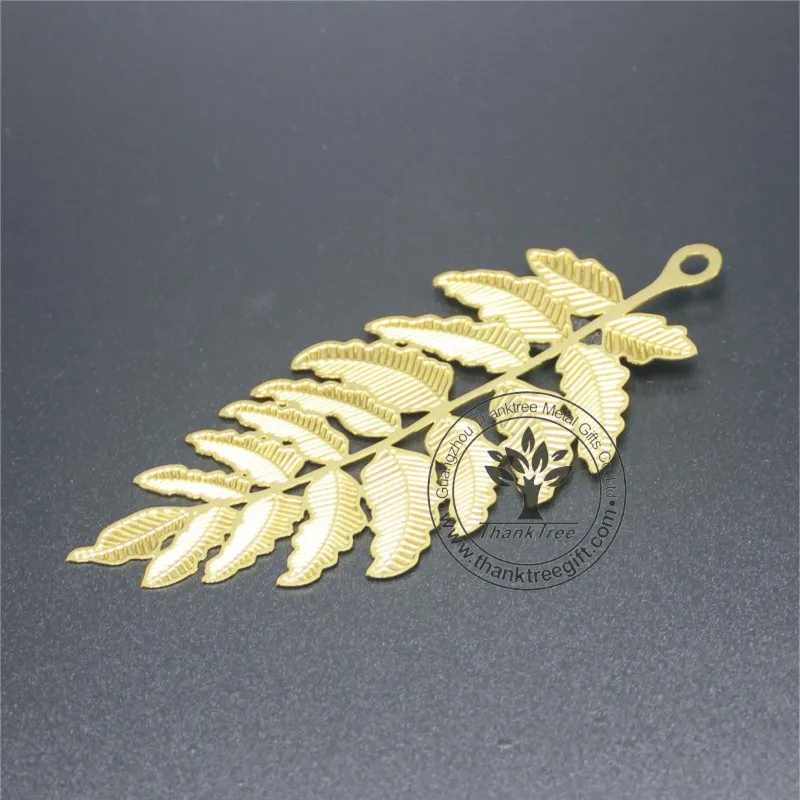 metal material and etching technique custom leaf metal bookmarks for promotion