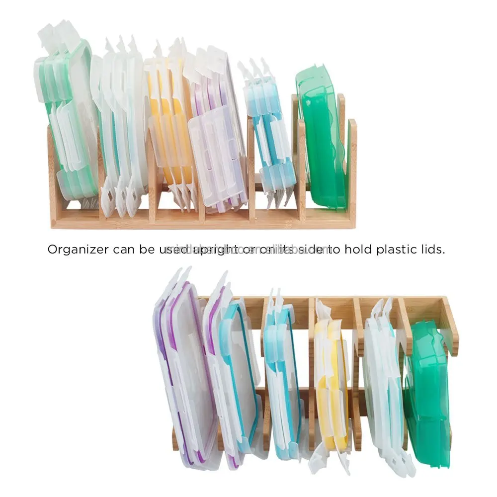 
Houseware organizer kitchen bamboo plate dish bowl stand pot lid drying holder drainer storage rack 