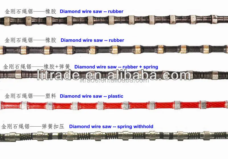 Different types of diamond wire saw for stone cutting