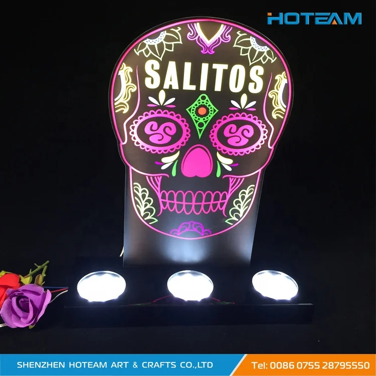 SALITOS Acrylic 3 Bottles Glorifier Light Bar Countertop Display Mancave Stand