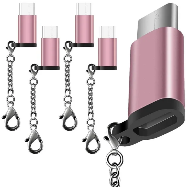Micro USB Female to Type-C Male Connector For Cable with keychain