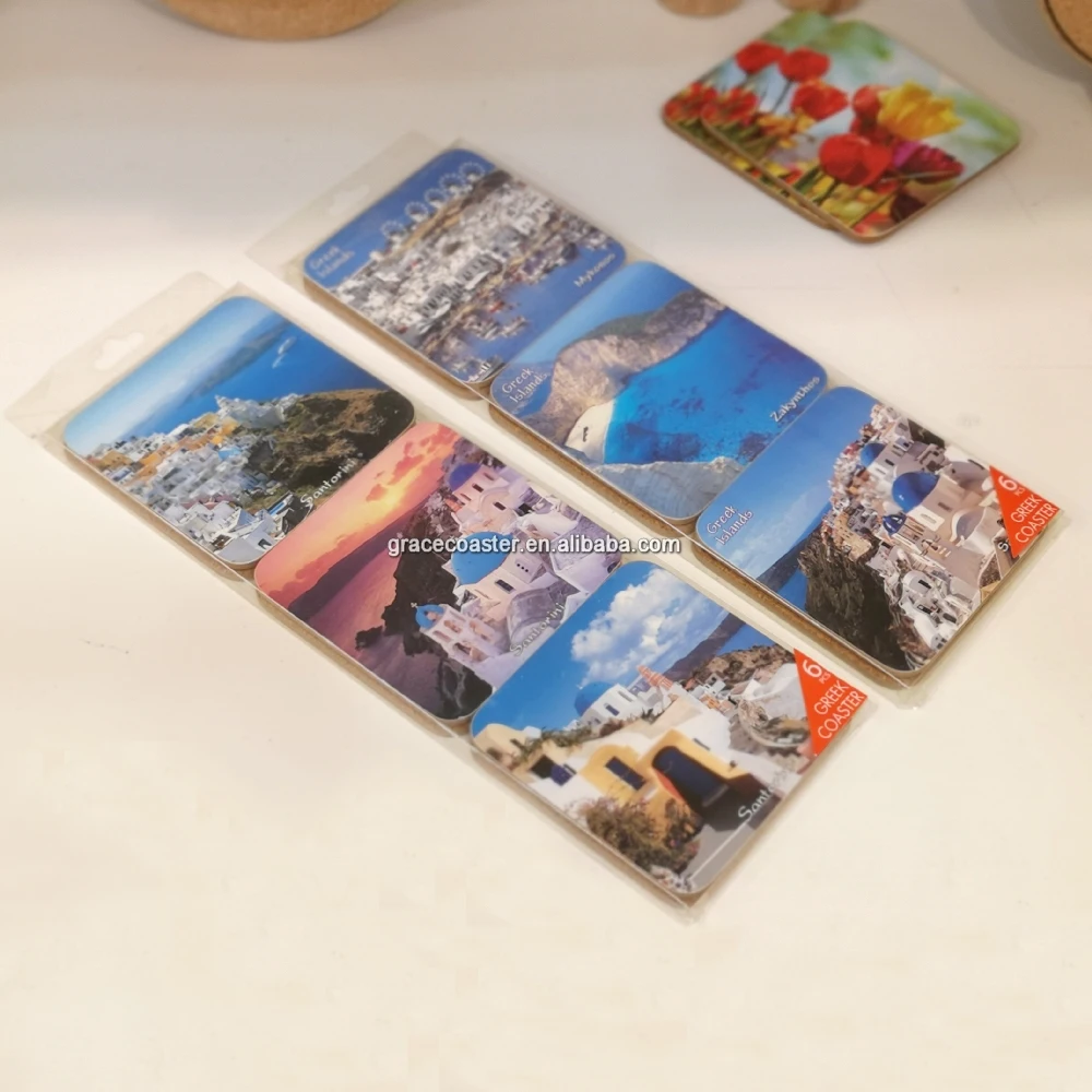 High quality cork backed coaster square wooden coaster