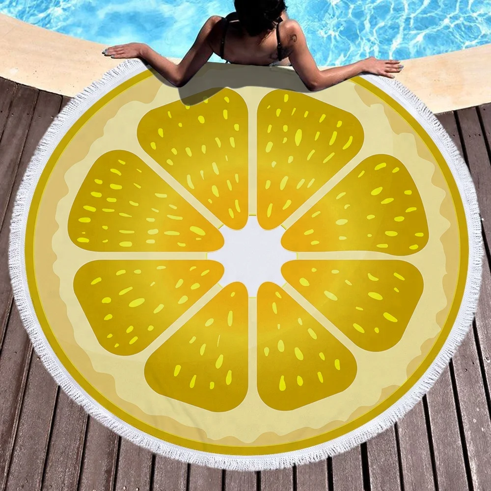 Custom Made Microfiber digital printed Round Beach Towel