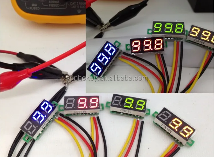 0.28-inch ultra-small digital DC voltmeter adjustable three-wire digital voltmeter battery DC0-100V