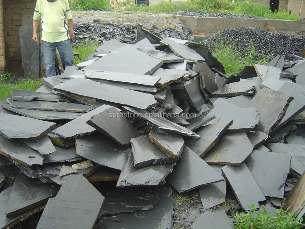 Uncut large natural irregular slate tiles outdoor path paving stone park landscape wall panel