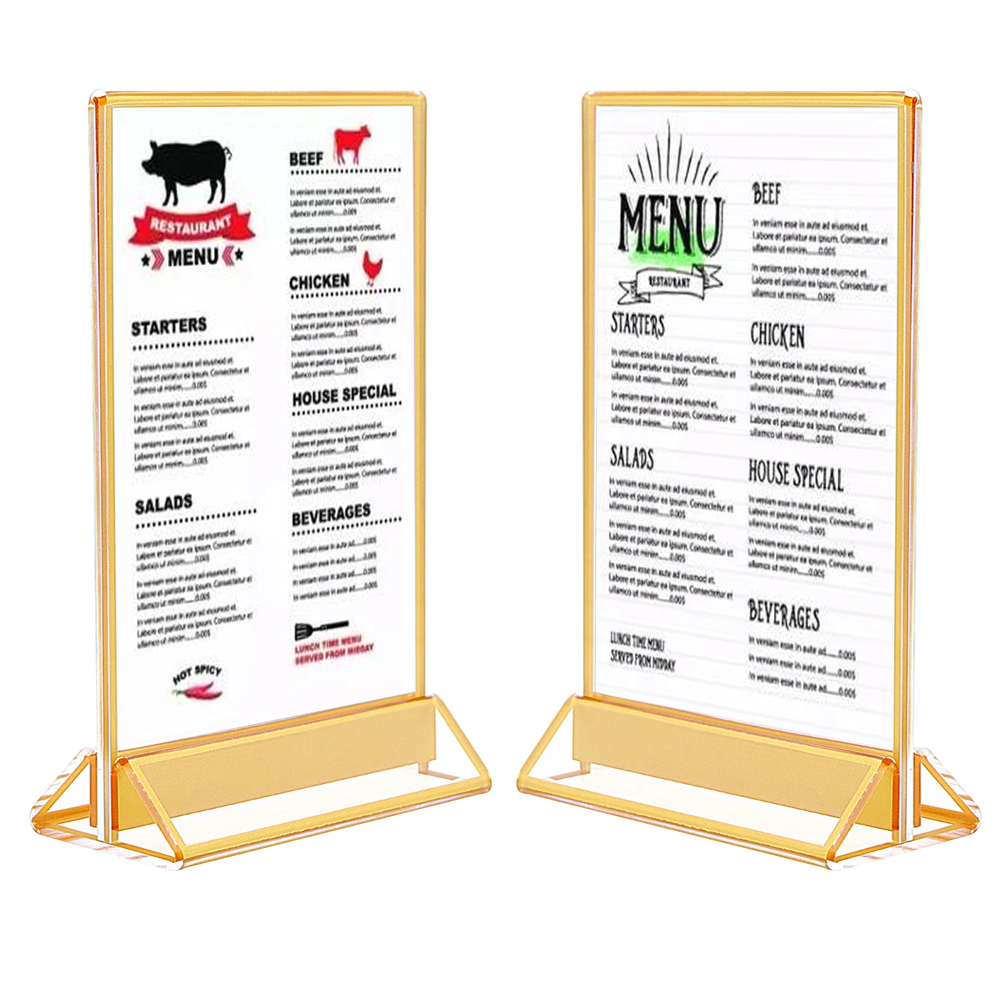 8.5x11 Acrylic Menu Holders Acrylic Display Sign Holder