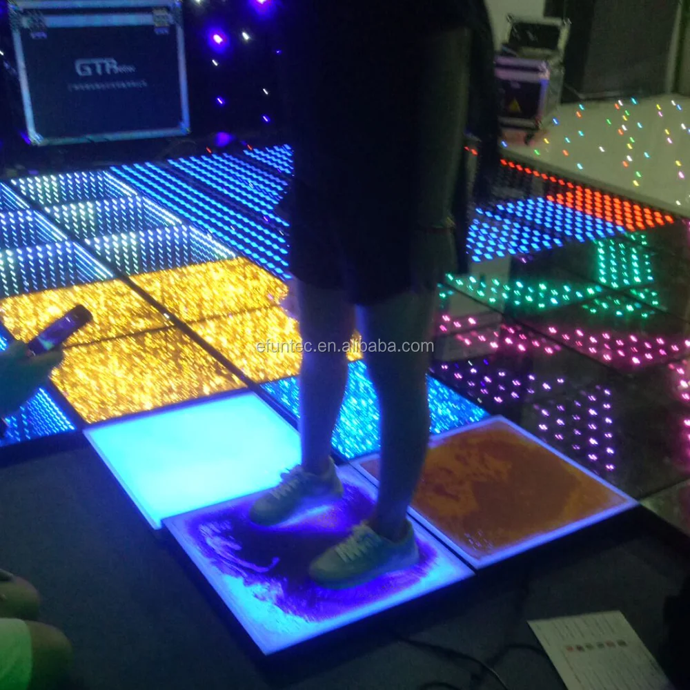 
portable rechargeable led liquid motion flooring touch sensitive illuminated led liquid color dance floor 