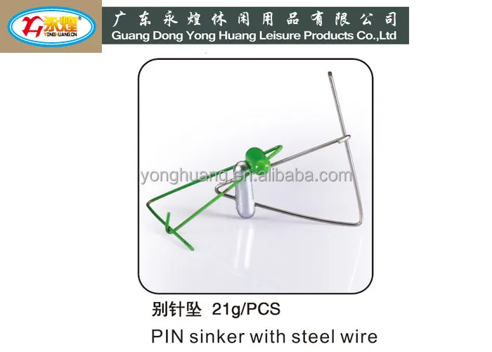 21G quality die casting sinker fishing tackle accessories pin sinker with steel wire lead weight fishing