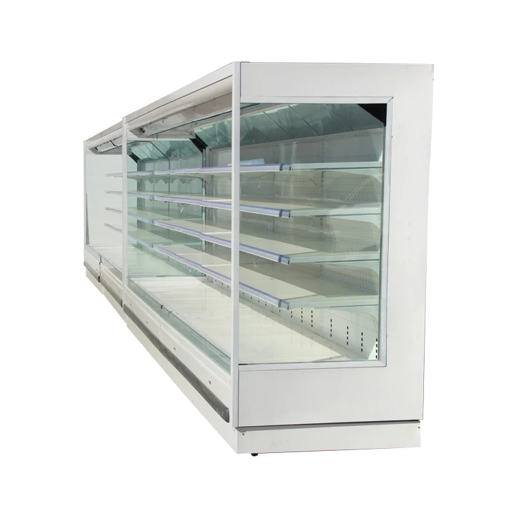 custom air curtain cabinet front opening freezer display cooler for sale