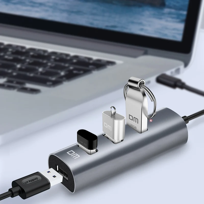 DM High Speed Factory Price HUB 30cm USB2.0 4 HUB with Aluminum  Alloy Housing