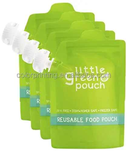Reusable baby food pouch with spout5 oz Opening Easy to Fill and Clean