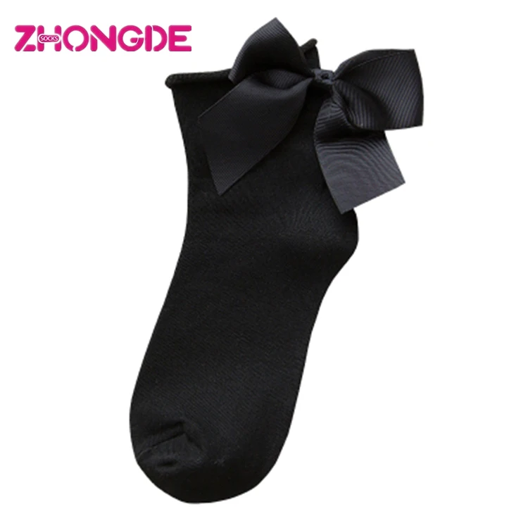 Korea cute bow socks Korean College wind wild thin heap socks