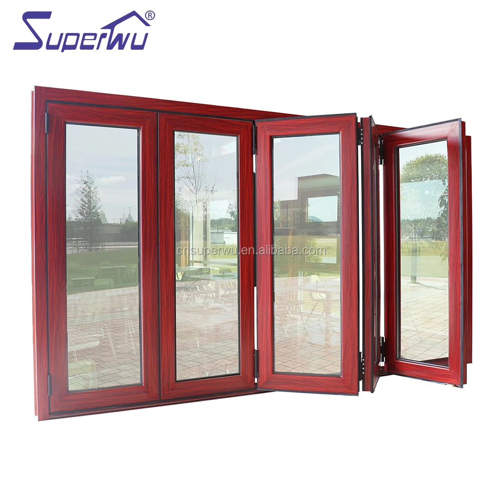 Modern design retractable flyscreen Double Glazed folding windows Aluminium Windows with Australian Standards AS2047