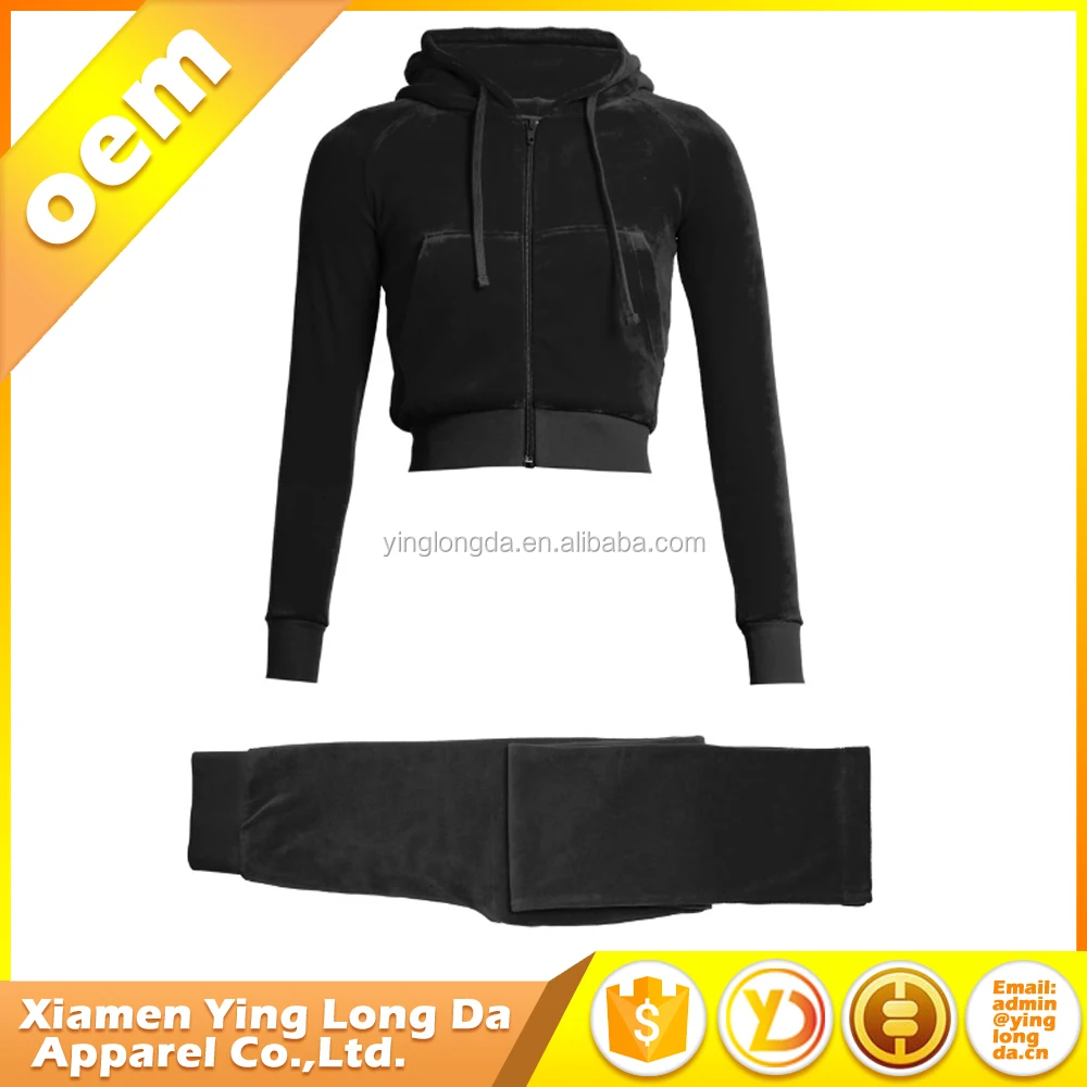 Latest Design Wholesale  Professional customized golden velour tracksuits