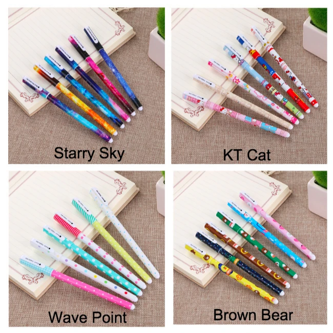 Promotional Gift Japan Stationery Colorful Neon Rainbow Gel Ink Pen Professional Writing Pen Set Different Color Plastic Gel Pen