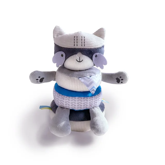 My Little Garden Friends Promotion Promotional Raccoon Stacking Soft Plush Toy For Kids