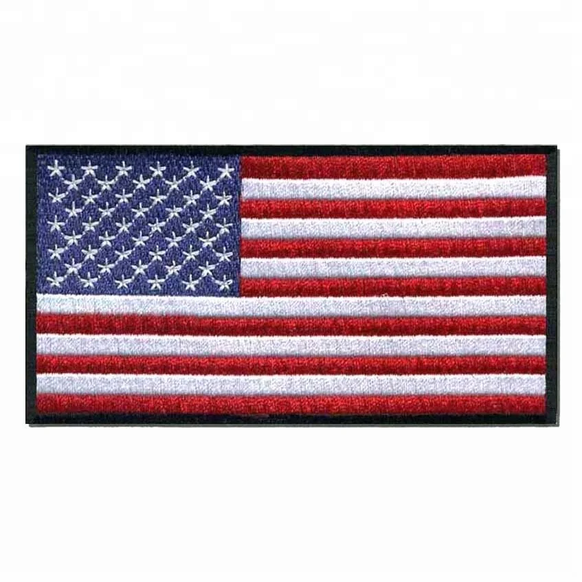 Alibaba China reliable supplier whosale embroidered american flag, USA flag Patches, US nation flag patches  Iron on patches
