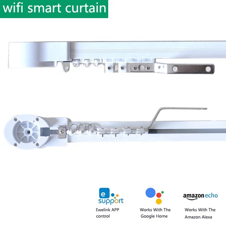Smart Home Electric Motor Ceiling Mount Curtain Rail ,electric Curtain Track Curtain Poles, Tracks & Accessories Metal 1-6 Meter