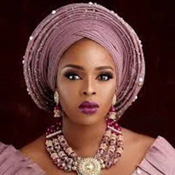 Queency Elegant Asoke Fabric Headtie For African Auto Gele Headtie African Head wraps