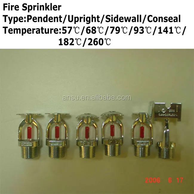 Fire Fighting Sprinkler Pendent/Upright/Side wall/Conseal fire fighting water sprinklers 68C  98C