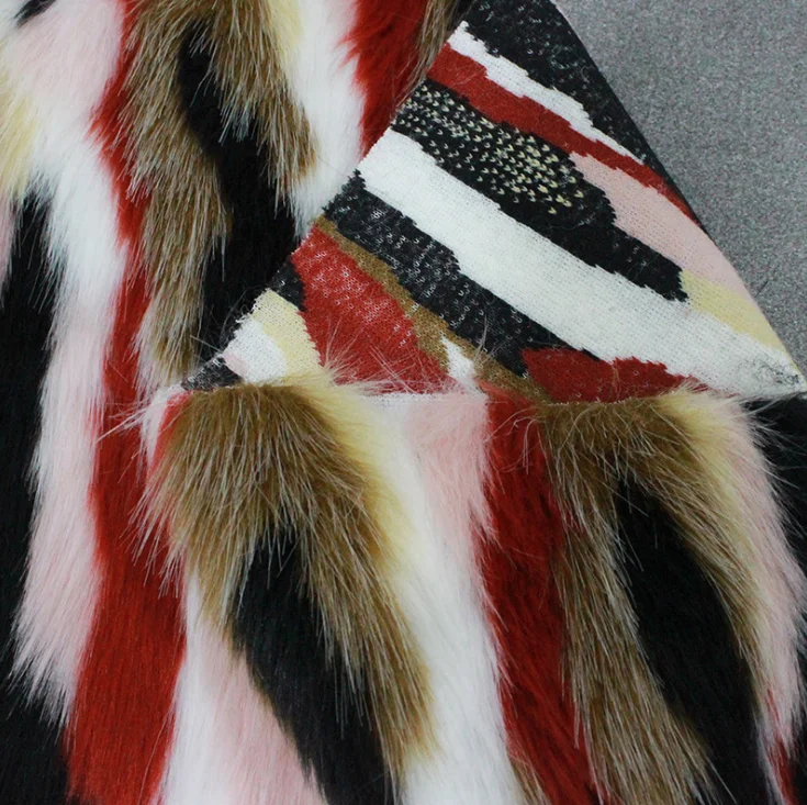 Wholesale multi color Garment high quality faux fur long long pile fur fabric
