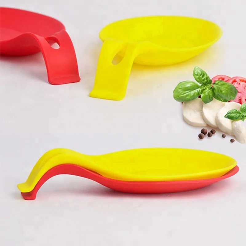 BPA Free Silicone Kitchen Gadgets Spoon Rest Cooking Utensils Tools Silicone Spoon Holder Manufacturer