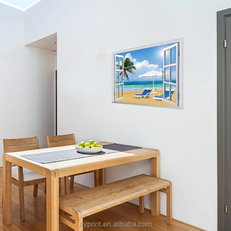 SK7019A/B 3D Window Home Decoration Wall Sticker Fake Window