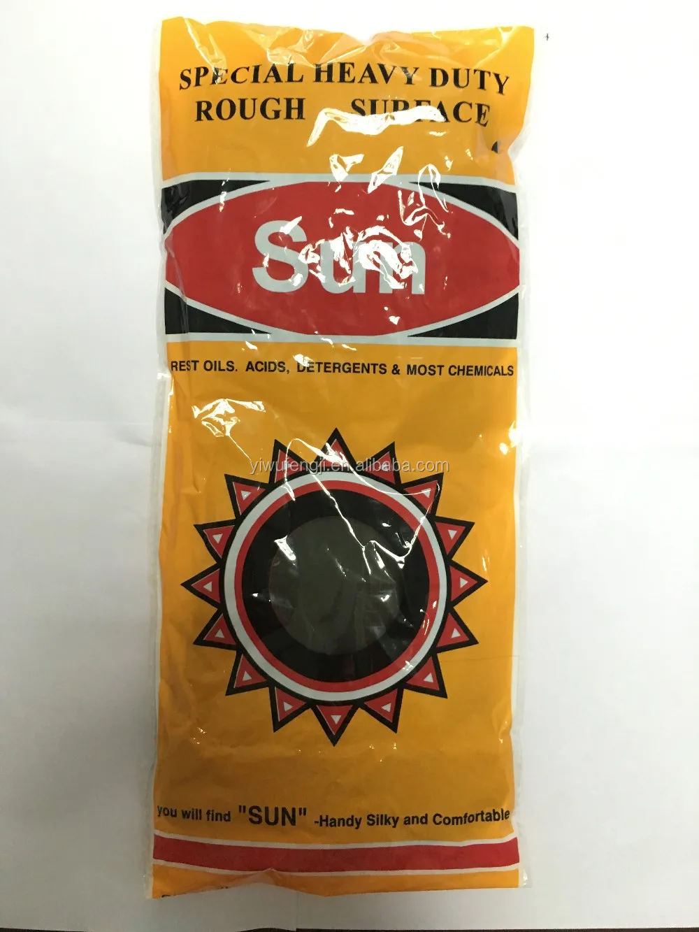 protective industrial rubber gloves black