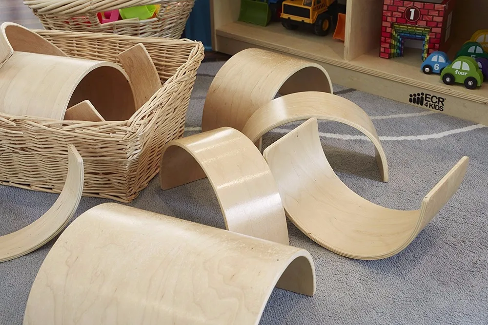 Early learning center rainbow shape block wooden arches kids educational toy for kids