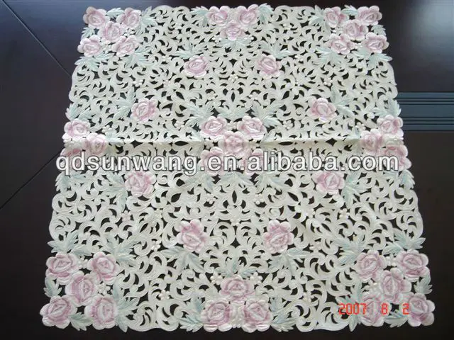 expensive embroidered tablecloth with cutwork