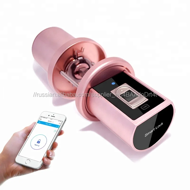 Keyless secure fingerprint card APP smart design door handle lock