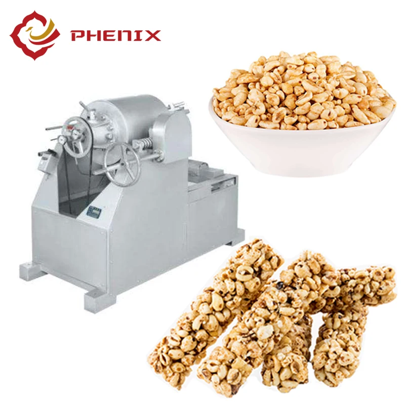 Automatic air flow puffed cereal rice popcorn machine from Phenix Machinery