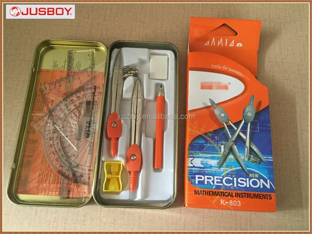 Индивидуальный китайский набор канцелярских принадлежностей коробка для математического компаса набора из