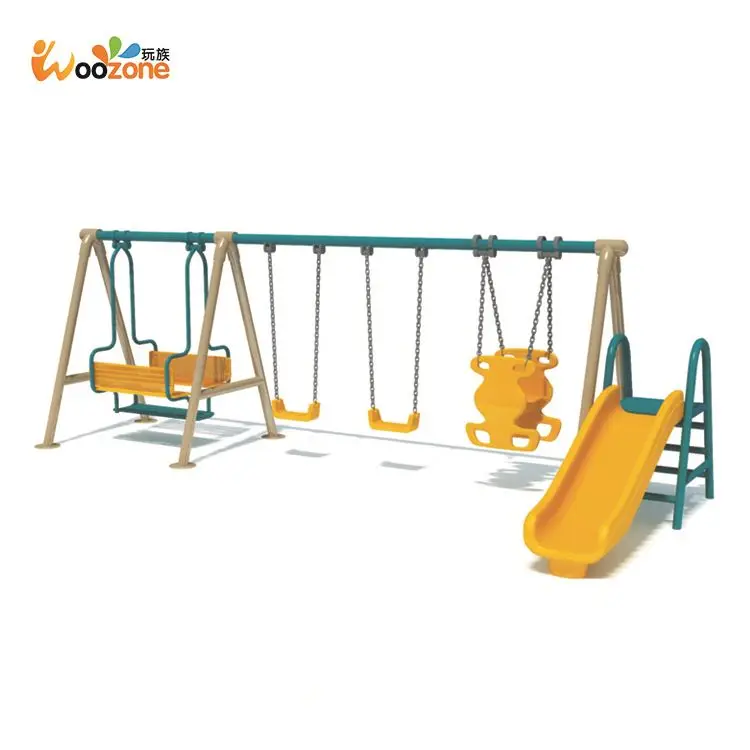 manufacturer kids plastic swing set outdoor garden metal swing bench