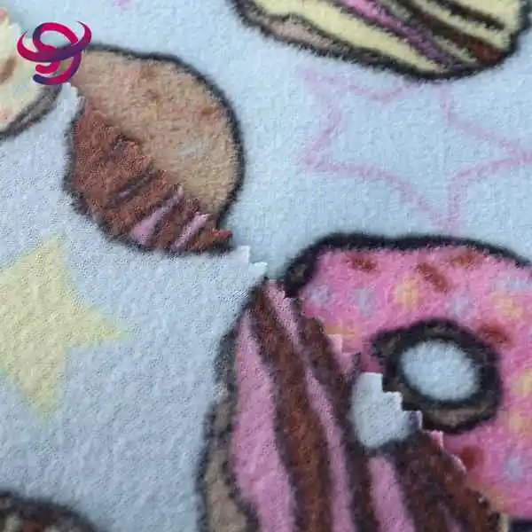 wholesale cartoon custom 100% polyester coral fleece printed fabrics dresses