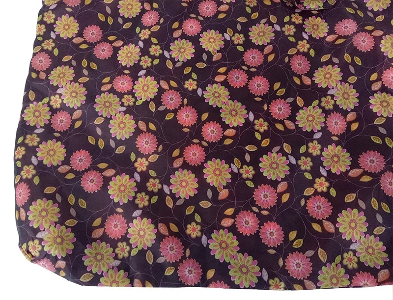 Eco Cheap Reusable Bag Fabric Folding Polyester Shopping Bag Floral Pattern Printed Ecobag