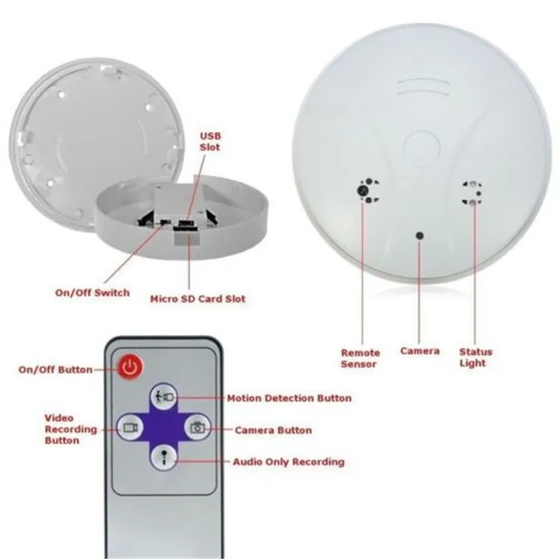High Quality Smoke Detector Camera With Motion Detection Wireless Smoke Detector Hidden Camera Fire Alarm Spy Camera Hidden