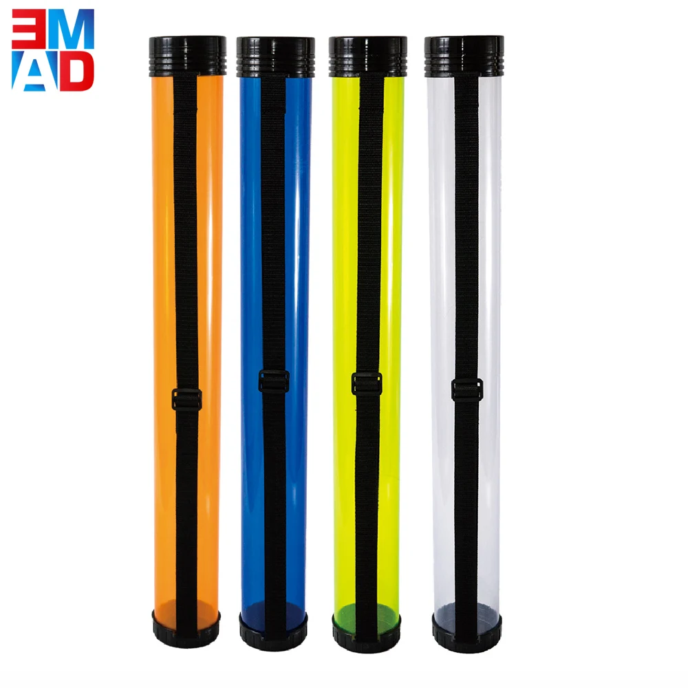 Custom logo 73mm diameter hanging transparent clear hard plastic arrow storage archery map holder drawing tubes